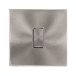 20A INGOT DOUBLE POLE SWITCH - BRUSHED STEEL COVER