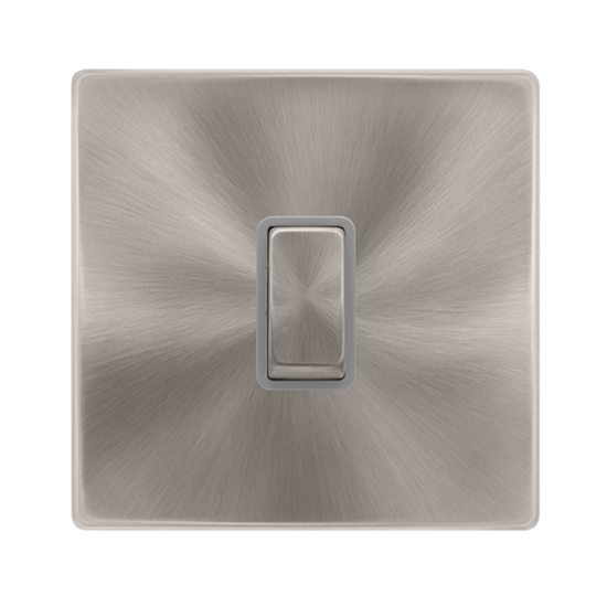 20A INGOT DOUBLE POLE SWITCH - BRUSHED STEEL COVER