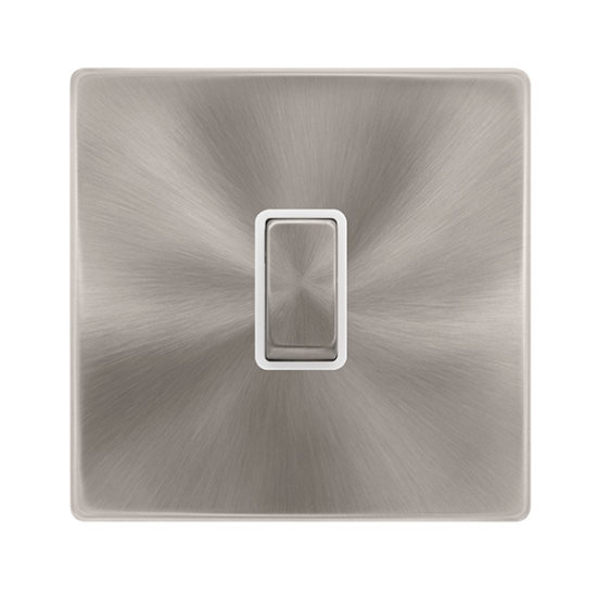 20A INGOT DOUBLE POLE SWITCH - BRUSHED STEEL COVER