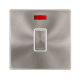20A INGOT DOUBLE POLE SWITCH WITH NEON - BRUSHED S