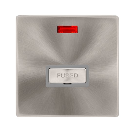 13A INGOT FUSED CONNECTION UNIT WITH NEON - BRUSHE