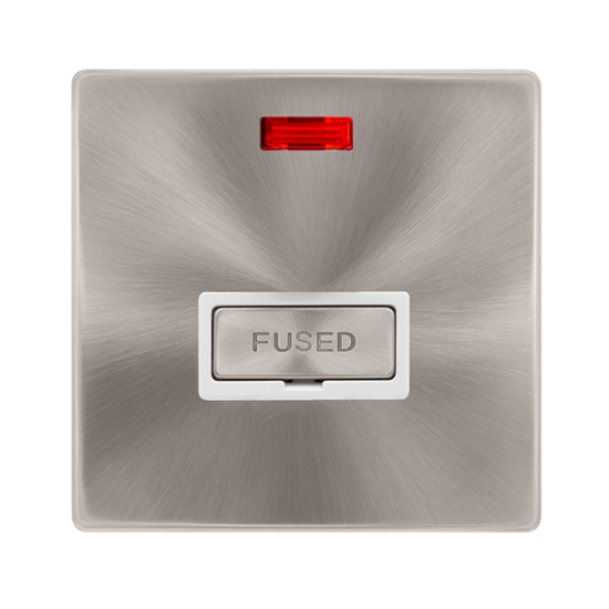 13A INGOT FUSED CONNECTION UNIT WITH NEON - BRUSHE