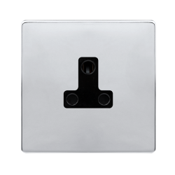 5A ROUND PIN SOCKET - POLISHED CHROME COVER PLATE