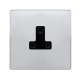 5A ROUND PIN SOCKET - POLISHED CHROME COVER PLATE