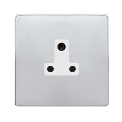 5A ROUND PIN SOCKET - POLISHED CHROME COVER PLATE