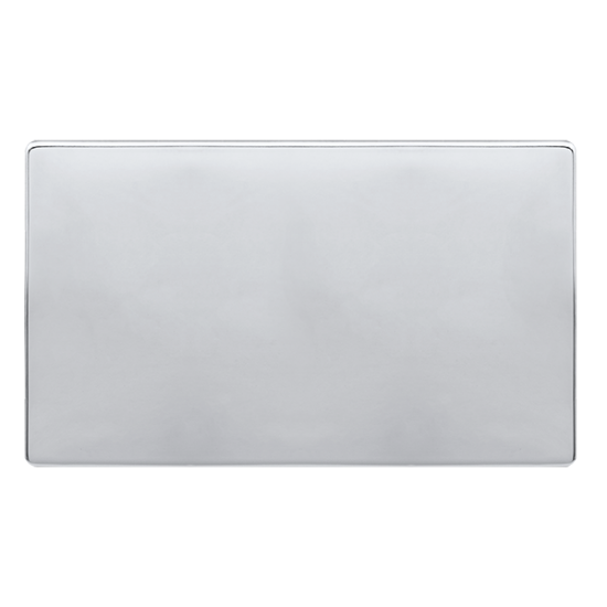2 GANG BLANK PLATE - POLISHED CHROME COVER PLATE