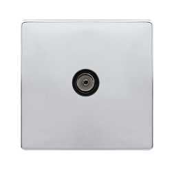 SINGLE NON-ISOLATED COAXIAL OUTLET - POLISHED CHRO