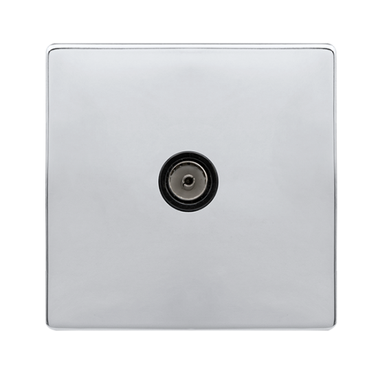 SINGLE NON-ISOLATED COAXIAL OUTLET - POLISHED CHRO