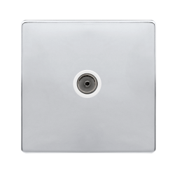 SINGLE NON-ISOLATED COAXIAL OUTLET - POLISHED CHRO