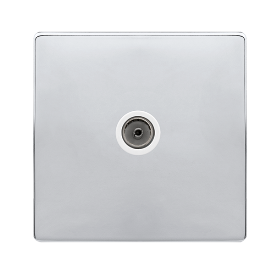 SINGLE NON-ISOLATED COAXIAL OUTLET - POLISHED CHRO
