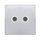 TWIN NON-ISOLATED COAXIAL OUTLET - POLISHED CHROME