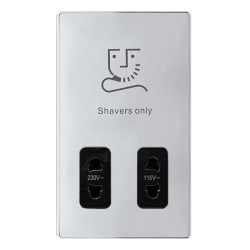 115/230V DUAL VOLTAGE SHAVER SOCKET - POLISHED CHR