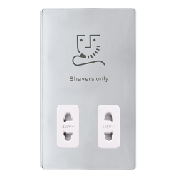 115/230V DUAL VOLTAGE SHAVER SOCKET - POLISHED CHR