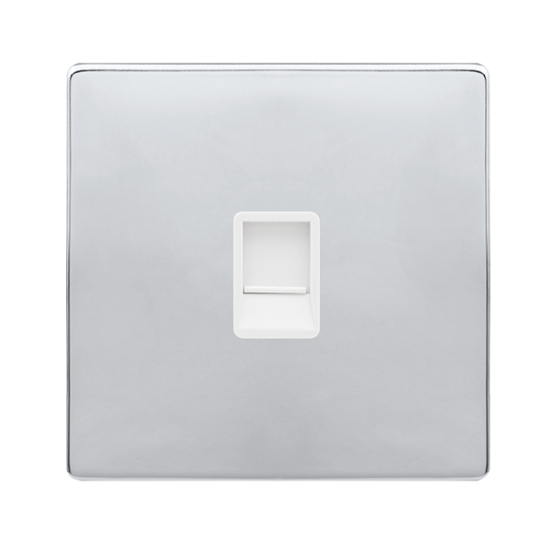 SINGLE RJ11 (IRISH/US) OUTLET - POLISHED CHROME CO