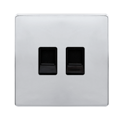 TWIN TELEPHONE MASTER OUTLET - POLISHED CHROME COV