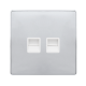 TWIN TELEPHONE MASTER OUTLET - POLISHED CHROME COV