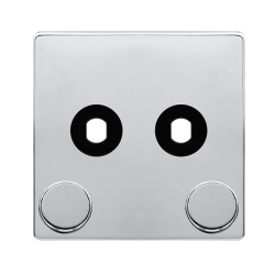 2 GANG UNFURNISHED DIMMER PLATE & KNOBS - POLISHED