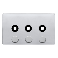 3 GANG UNFURNISHED DIMMER PLATE & KNOBS - POLISHED