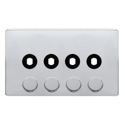 4 GANG UNFURNISHED DIMMER PLATE & KNOBS - POLISHED
