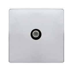 NON-ISOLATED SINGLE SATELLITE OUTLET- POLISHED CHR