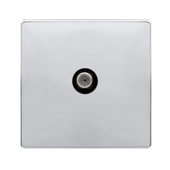 NON-ISOLATED SINGLE SATELLITE OUTLET- POLISHED CHR