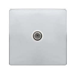 NON-ISOLATED SINGLE SATELLITE OUTLET- POLISHED CHR
