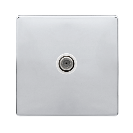 NON-ISOLATED SINGLE SATELLITE OUTLET- POLISHED CHR