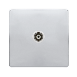 SINGLE ISOLATED COAXIAL OUTLET - POLISHED CHROME C