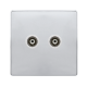 TWIN ISOLATED COAXIAL OUTLET - POLISHED CHROME COV
