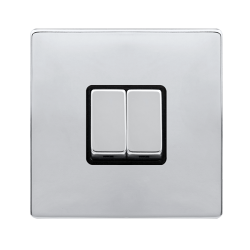 10AX INGOT 2 GANG 2 WAY SWITCH - POLISHED CHROME C