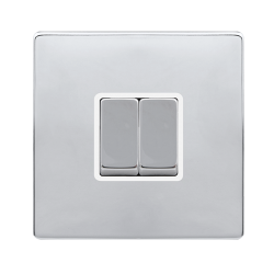 10AX INGOT 2 GANG 2 WAY SWITCH - POLISHED CHROME C
