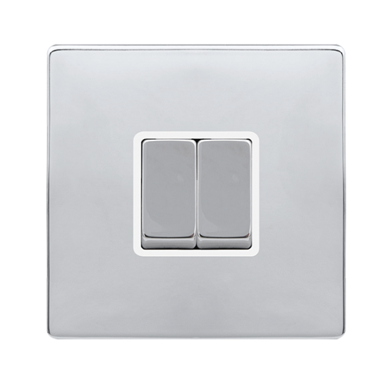 10AX INGOT 2 GANG 2 WAY SWITCH - POLISHED CHROME C