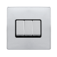 10AX INGOT 3 GANG 2 WAY SWITCH - POLISHED CHROME C