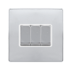 10AX INGOT 3 GANG 2 WAY SWITCH - POLISHED CHROME C