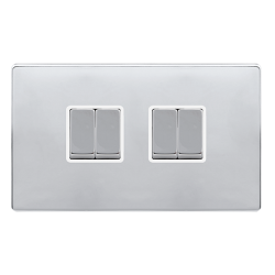 10AX INGOT 4 GANG 2 WAY SWITCH - POLISHED CHROME C