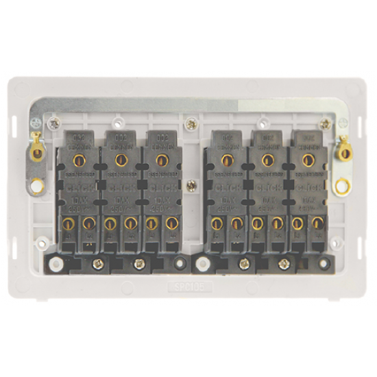 10AX INGOT 6 GANG 2 WAY SWITCH - POLISHED CHROME C