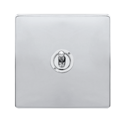 10AX 1 GANG 2 WAY TOGGLE SWITCH - POLISHED CHROME