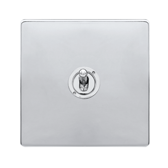 10AX 1 GANG 2 WAY TOGGLE SWITCH - POLISHED CHROME