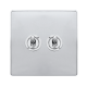 10AX 2 GANG 2 WAY TOGGLE SWITCH - POLISHED CHROME