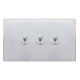 10AX 3 GANG 2 WAY TOGGLE SWITCH - POLISHED CHROME
