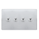 10AX 4 GANG 2 WAY TOGGLE SWITCH - POLISHED CHROME