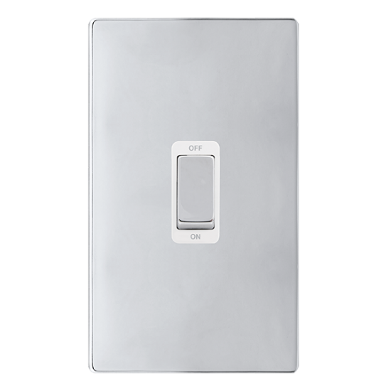 50A INGOT 2 GANG DOUBLE POLE SWITCH -  POLISHED CH