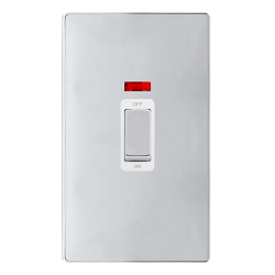 50A INGOT 2 GANG DOUBLE POLE SWITCH WITH NEON -  P