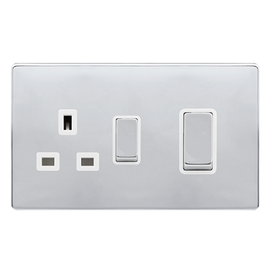 50A INGOT DOUBLE POLE SWITCH WITH 13A DOUBLE POLE