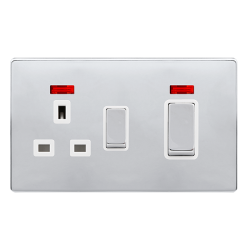 50A INGOT DOUBLE POLE SWITCH WITH 13A DOUBLE POLE
