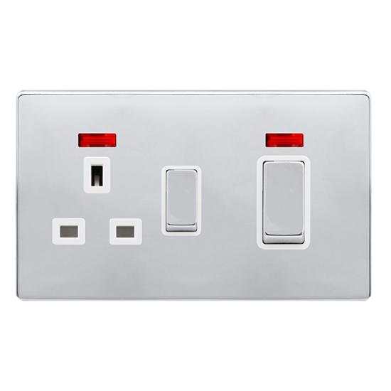 50A INGOT DOUBLE POLE SWITCH WITH 13A DOUBLE POLE
