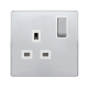 13A INGOT 1 GANG DP SWITCHED SOCKET - POLISHED CHR