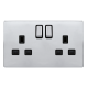 13A INGOT 2 GANG DP SWITCHED SOCKET - POLISHED CHR