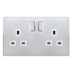 13A INGOT 2 GANG DP SWITCHED SOCKET - POLISHED CHR