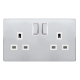 13A INGOT 2 GANG DP SWITCHED SOCKET - POLISHED CHR